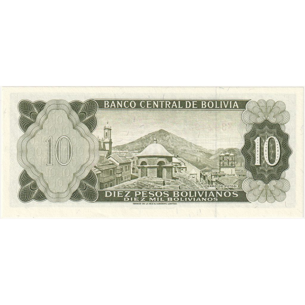 Βολιβία, 
  
  10 Πέσος Bolivianos, 
  
  1962