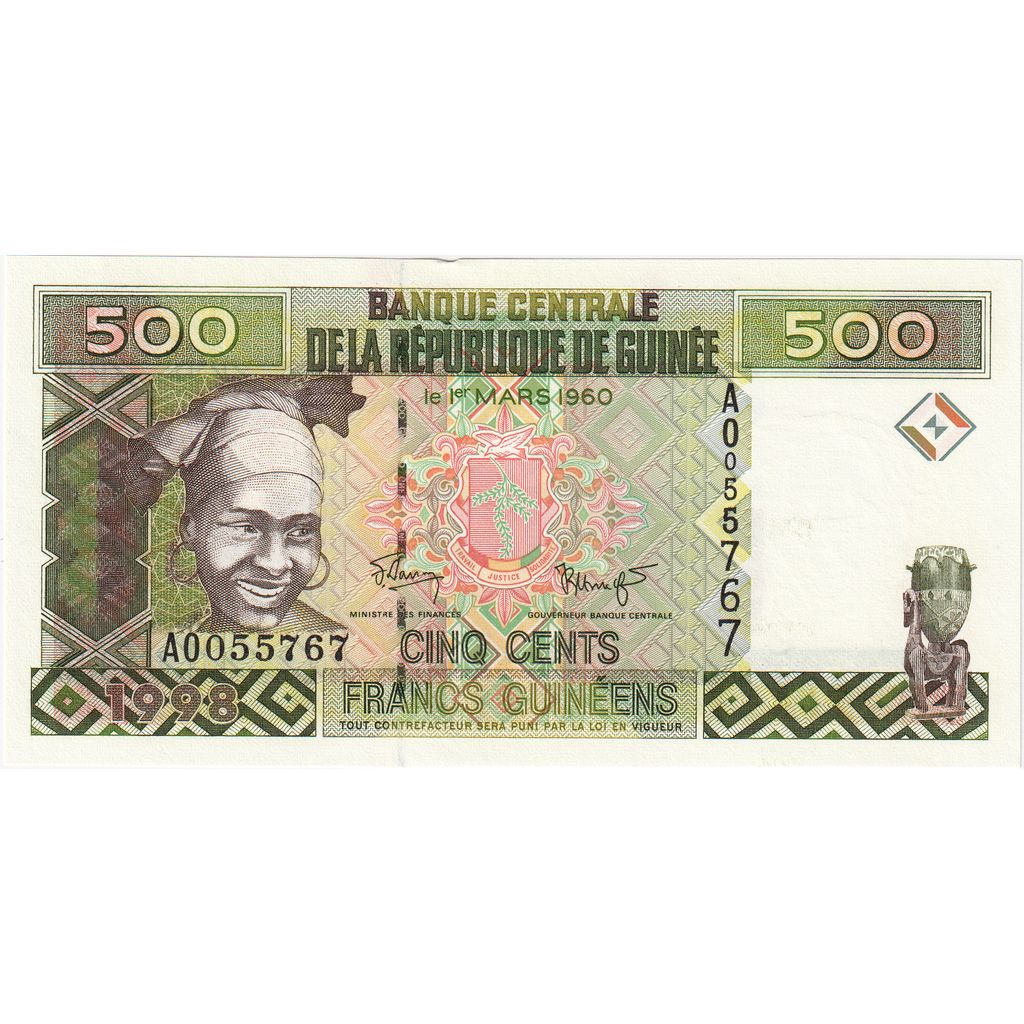 Γκινέα, 
  
  500 φράγκα, 
  
  UNC(65-70)