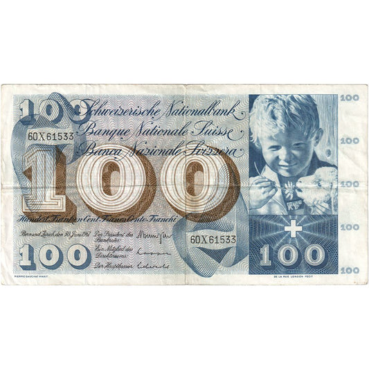 Ελβετία, 
  
  100 Franken, 
  
  1967-06-30