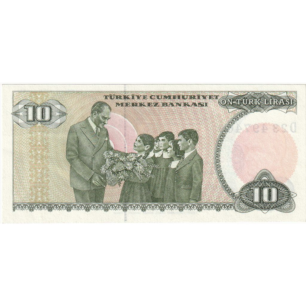 Τουρκία, 
  
  10 λίρες, 
  
  UNC(65-70)