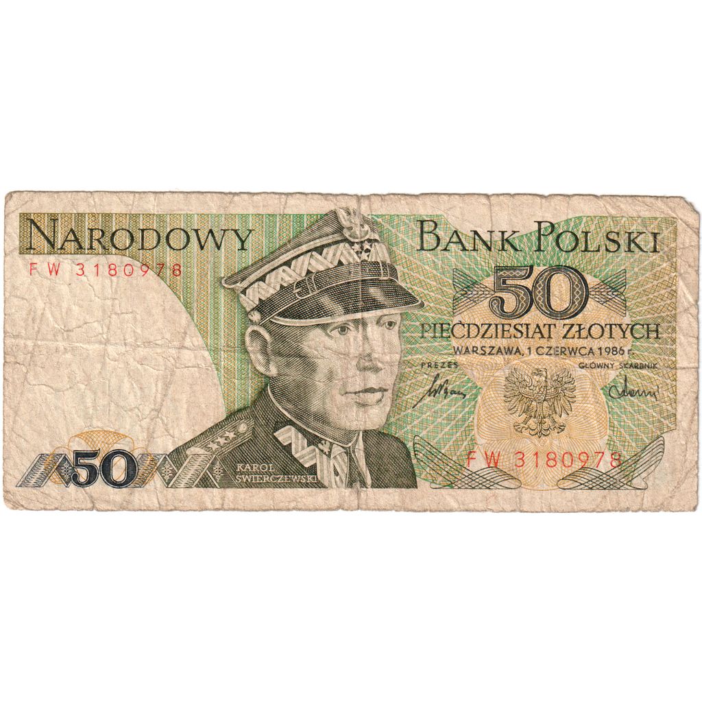 Πολωνία, 
  
  50 Zlotych, 
  
  1986-06-01