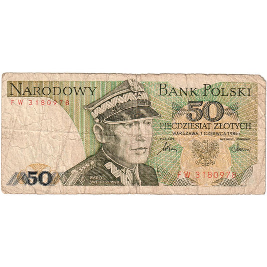 Πολωνία, 
  
  50 Zlotych, 
  
  1986-06-01