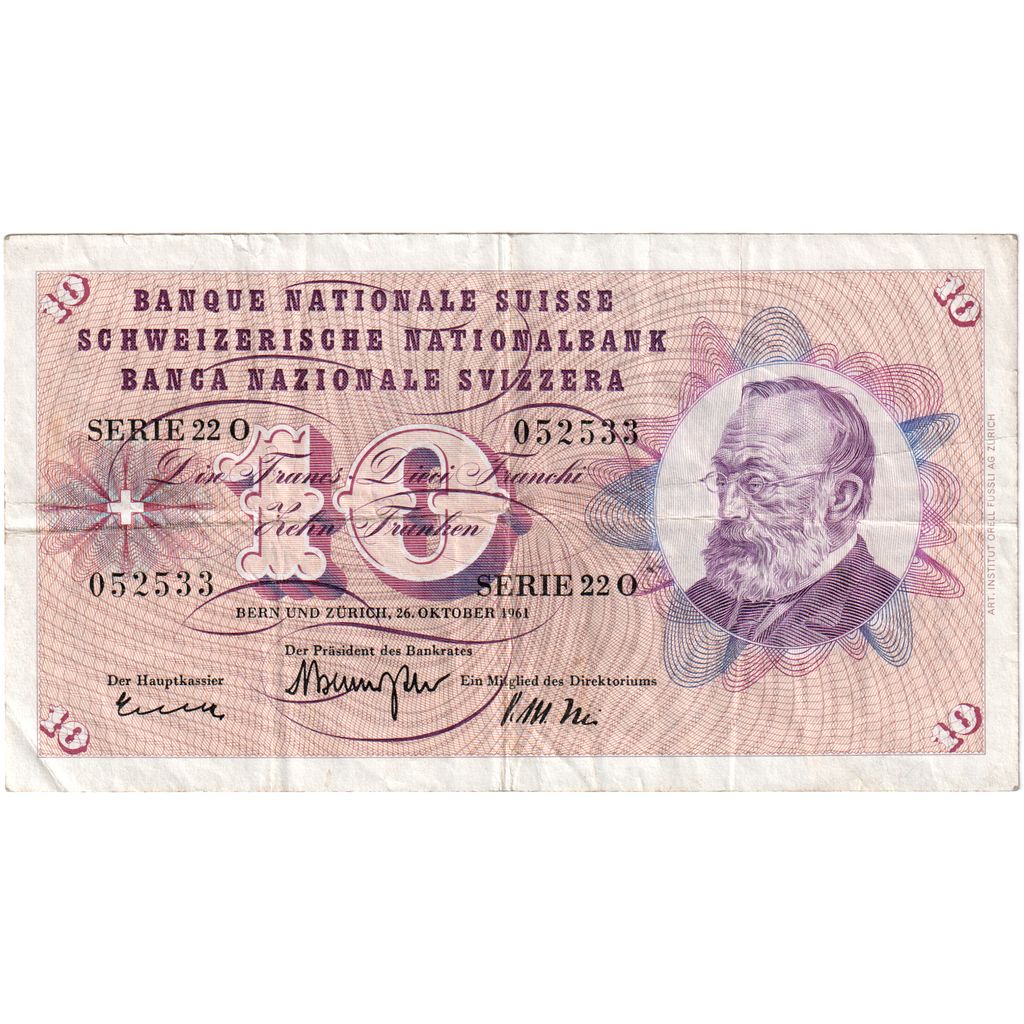 Ελβετία, 
  
  10 Franken, 
  
  1964-10-26