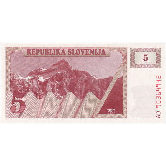 Σλοβενία, 
  
  5 (Tolarjev), 
  
  UNC(65-70)