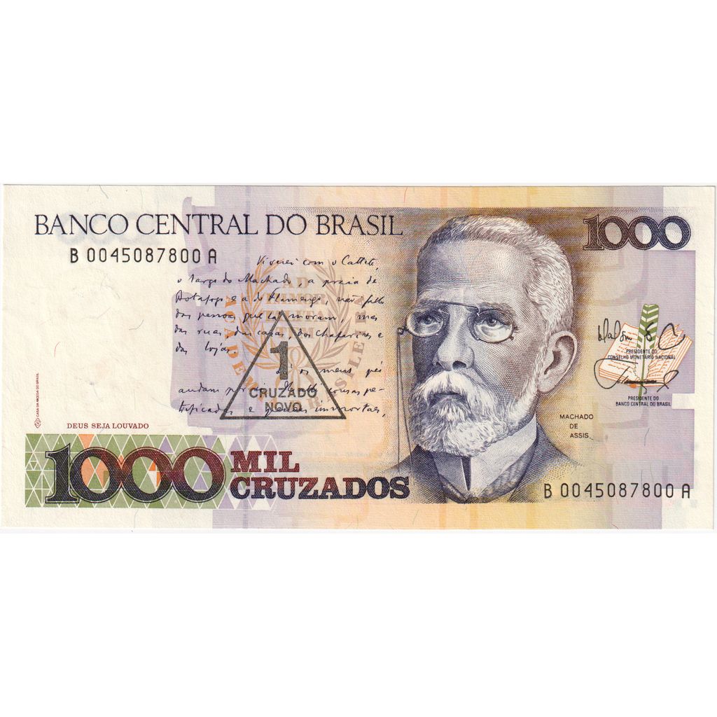 Βραζιλία, 
  
  1 Cruzado Novo σε 1000 Cruzados, 
  
  UNC(63)