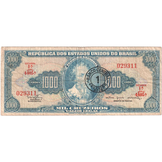 Βραζιλία, 
  
  1 Cruzeiro Novo σε 1000 Cruzeiros, 
  
  VF (20-25)