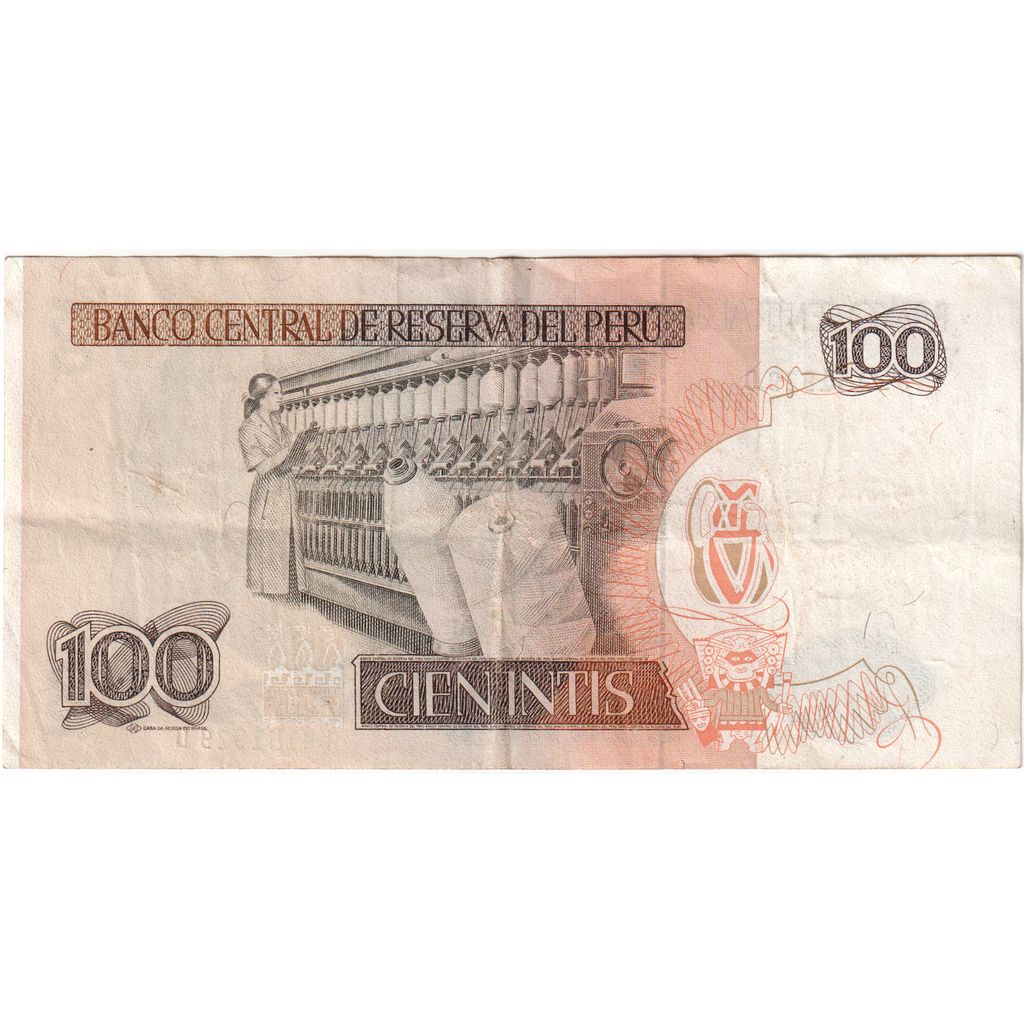 Περού, 
  
  100 Intis, 
  
  1985-02-01