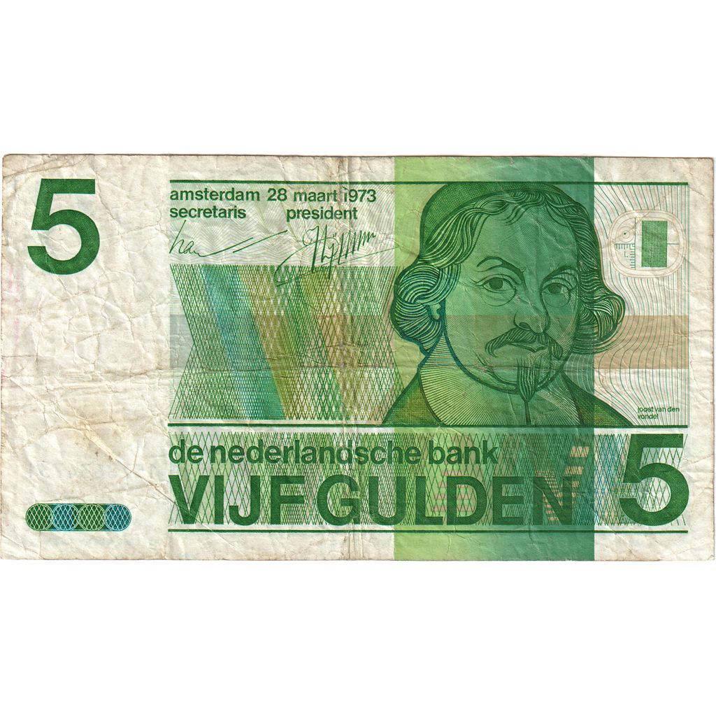 Ολλανδία, 
  
  5 Gulden, 
  
  28-03-1973