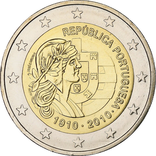 Πορτογαλία, 
  
  2 ευρώ, 
  
  100 République Portugaise