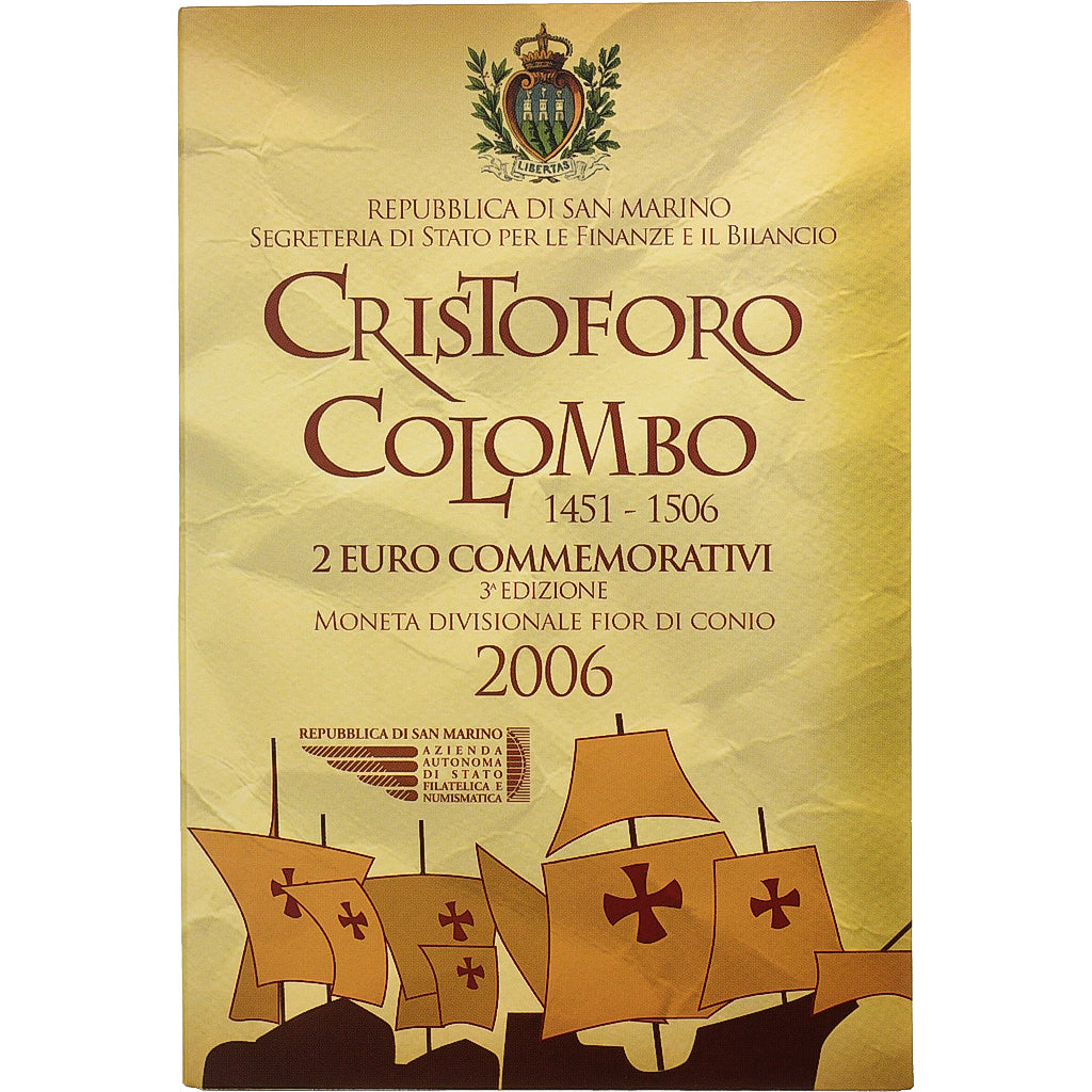 Άγιος Μαρίνος, 
  
  2 ευρώ, 
  
  Cristoforo Colombo