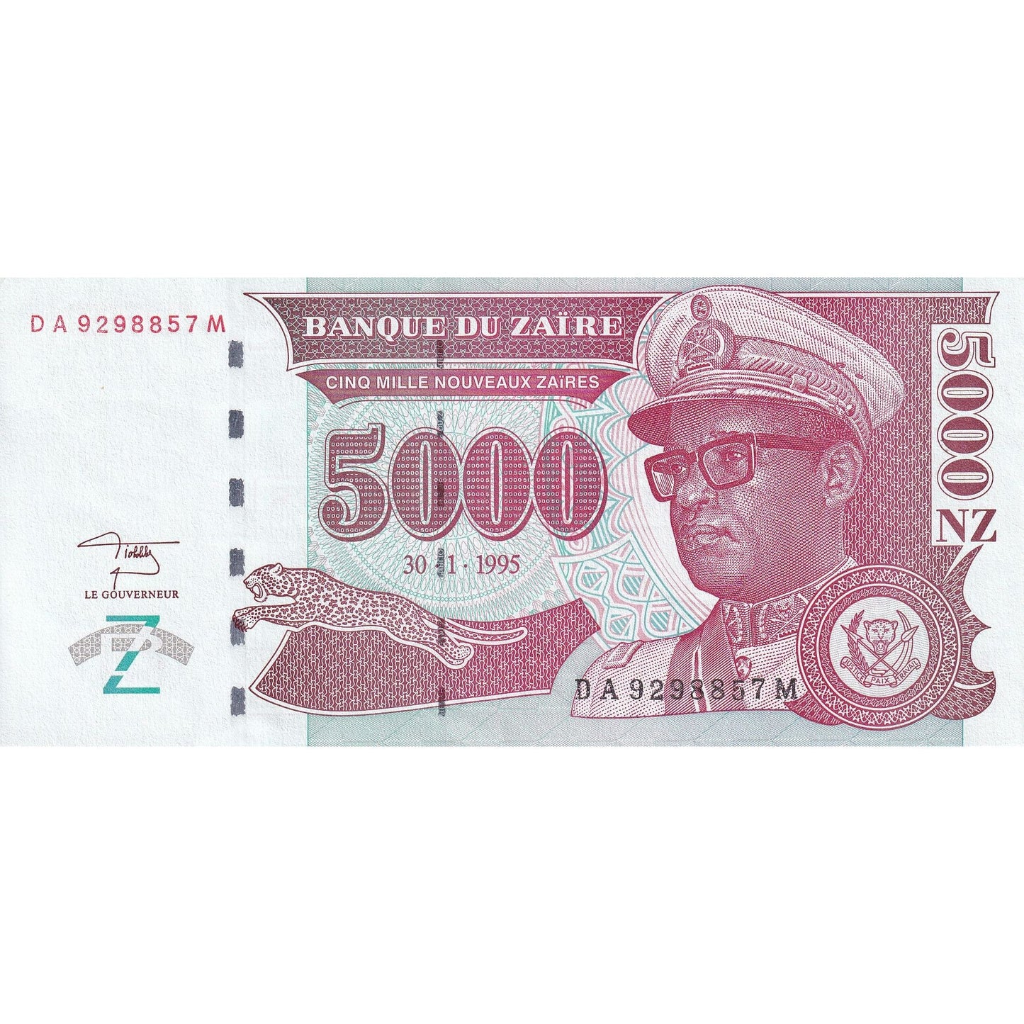 Ζαΐρ, 
  
  5000 Nouveaux Zaïres, 
  
  1995