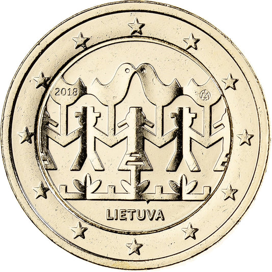 Λιθουανία, 
  
  2 ευρώ, 
  
  Fantaisy coinage .Dorée