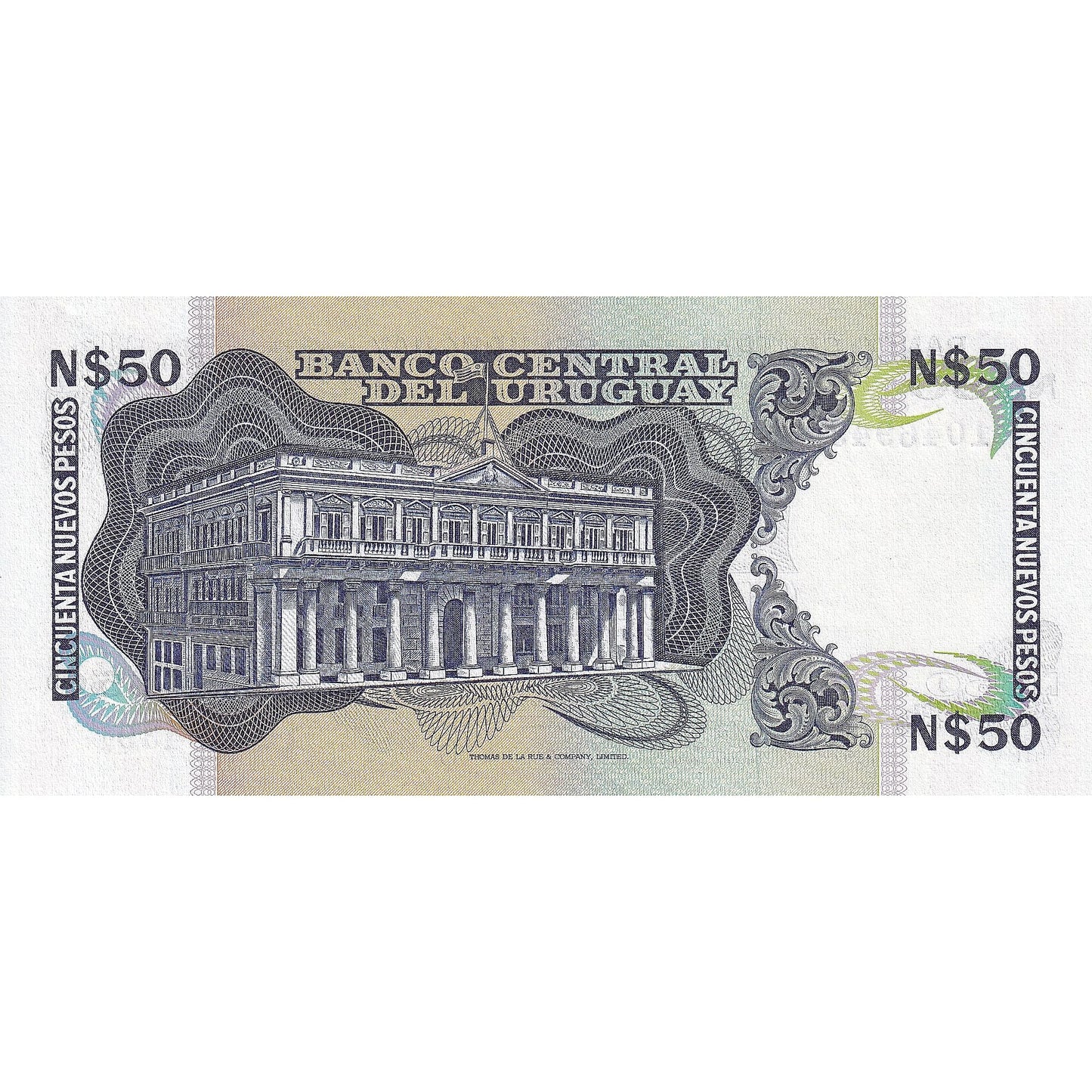 Ουρουγουάη, 
  
  50 Nuevos Pesos, 
  
  1989