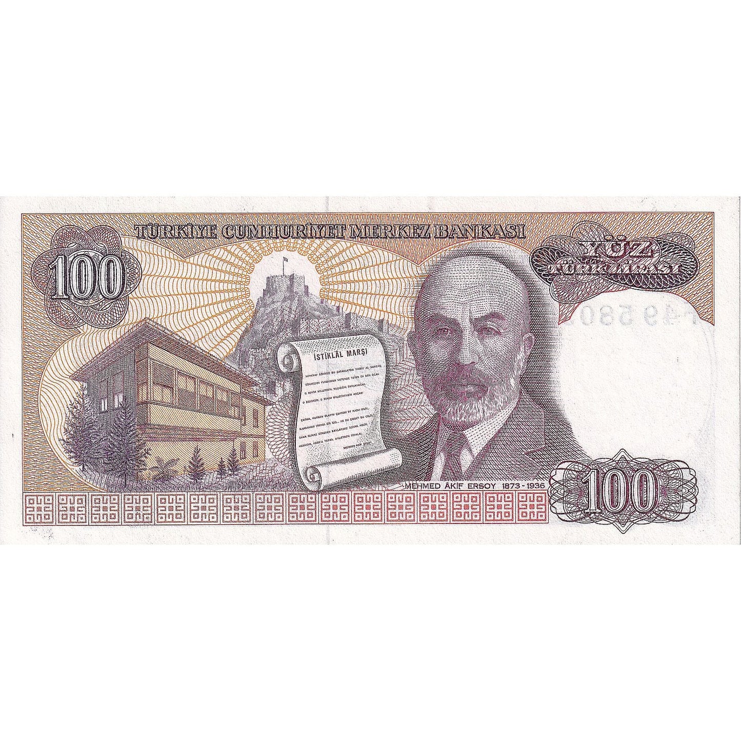 Τουρκία, 
  
  100 λίρες, 
  
  1984