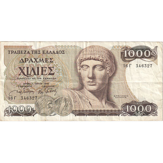 Ελλάδα, 
  
  1000 δραχμές, 
  
  1987-07-01