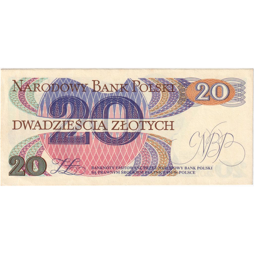 Πολωνία, 
  
  20 Zlotych, 
  
  1982-06-01