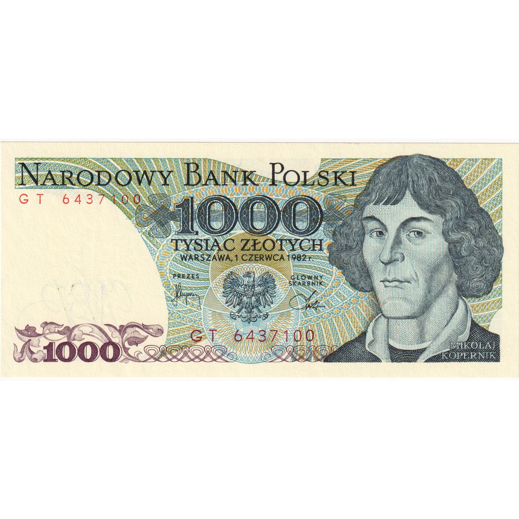 Πολωνία, 
  
  1000 Zlotych, 
  
  1982-06-01