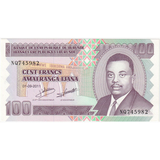 Μπουρούντι, 
  
  100 φράγκα, 
  
  UNC(65-70)