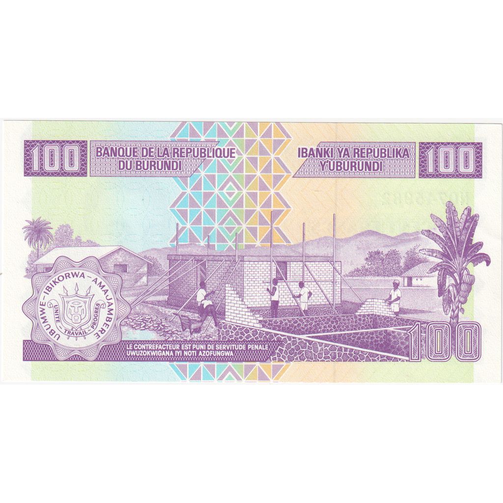 Μπουρούντι, 
  
  100 φράγκα, 
  
  UNC(65-70)