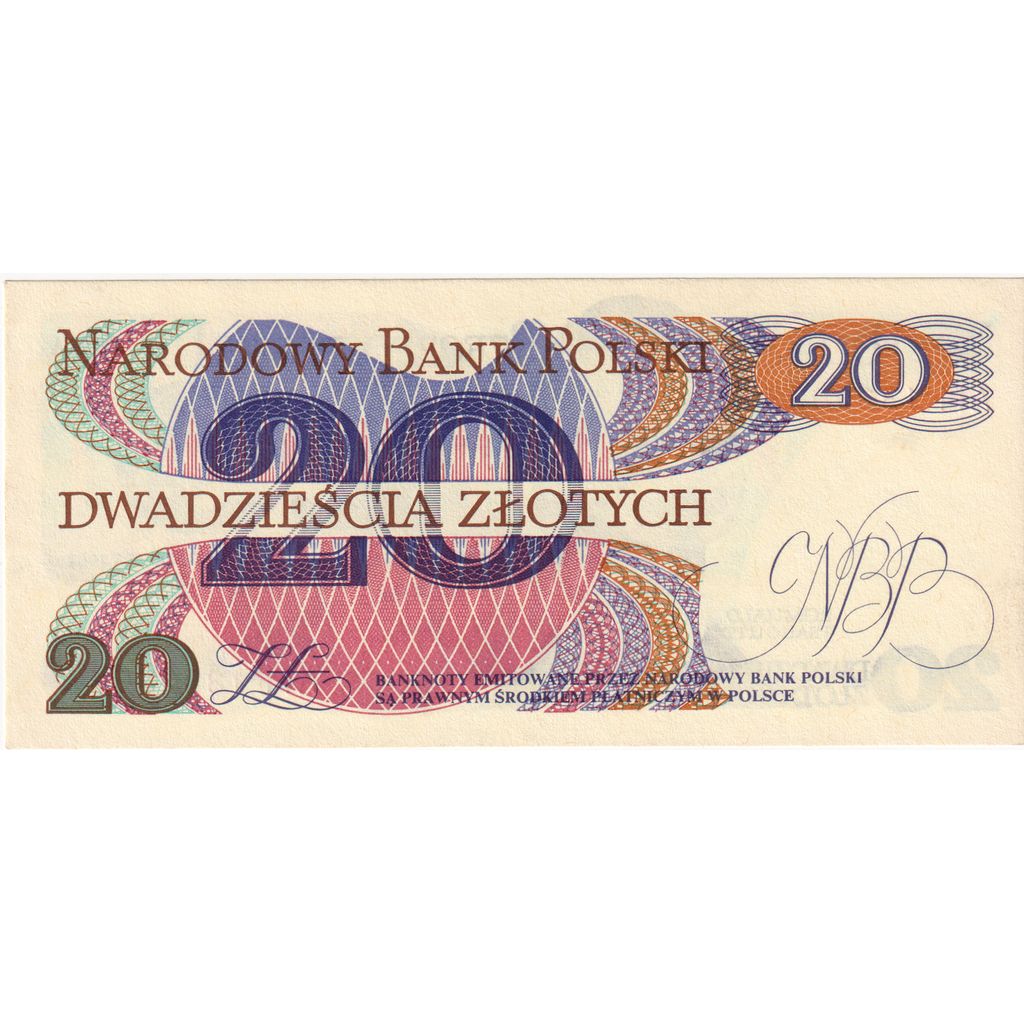 Πολωνία, 
  
  20 Zlotych, 
  
  1982