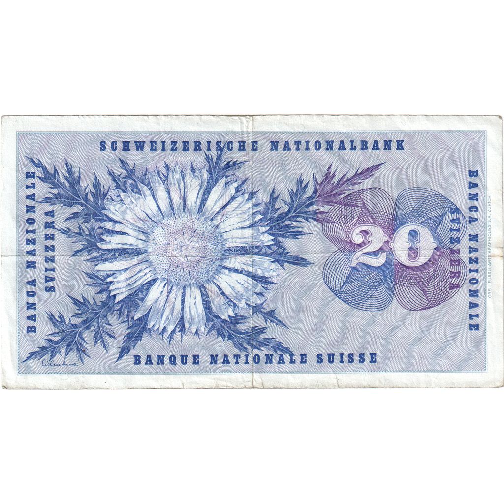 Ελβετία, 
  
  20 Franken, 
  
  1971-02-10