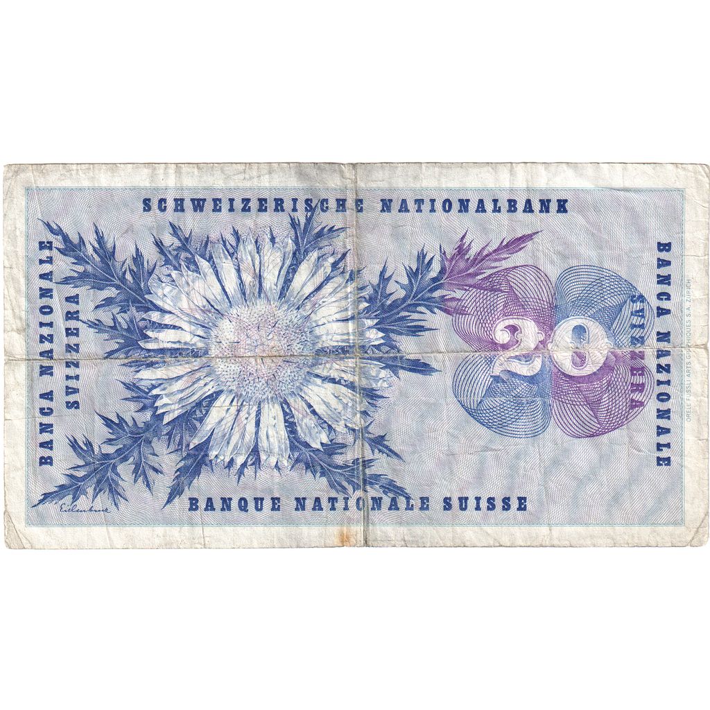 Ελβετία, 
  
  20 Franken, 
  
  1969-01-15