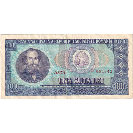 Ρουμανία, 
  
  100 Lei, 
  
  VF (30-35)