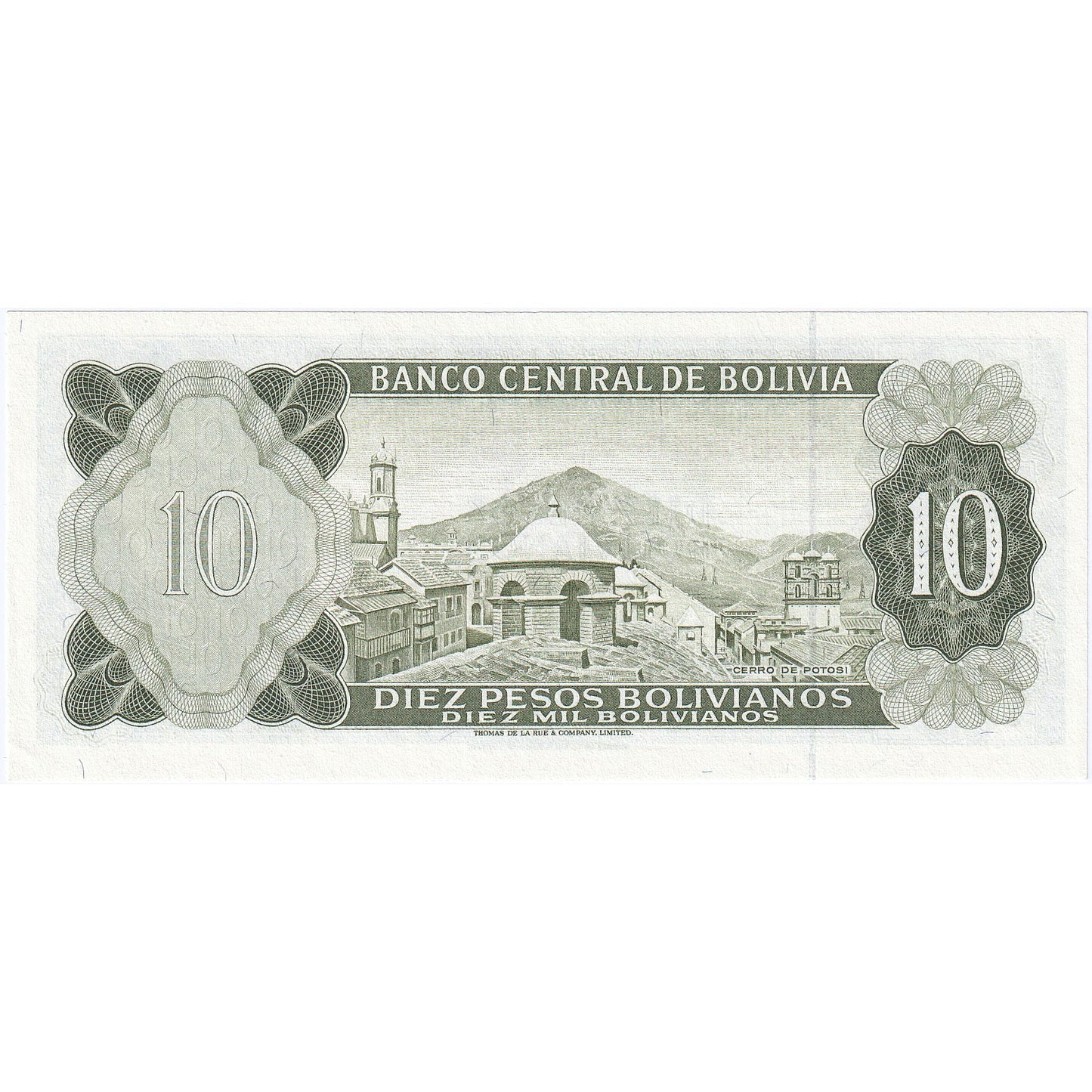 Βολιβία, 
  
  10 Πέσος Bolivianos, 
  
  Ν.1962