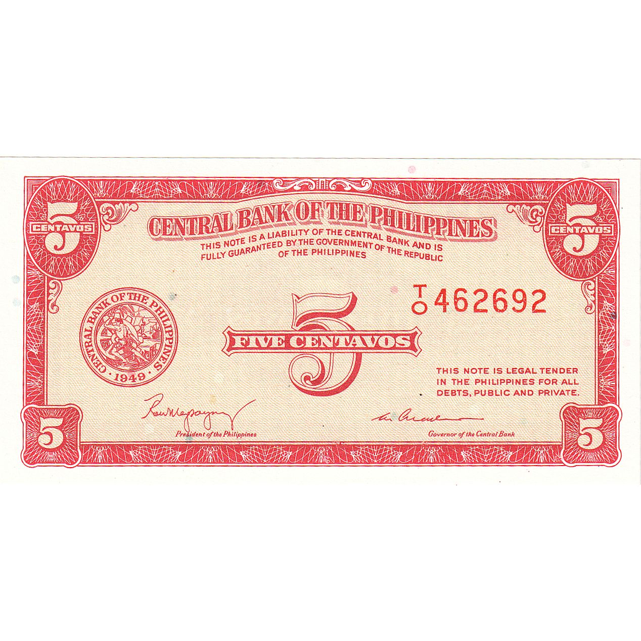 Φιλιππίνες, 
  
  5 Centavos, 
  
  1945