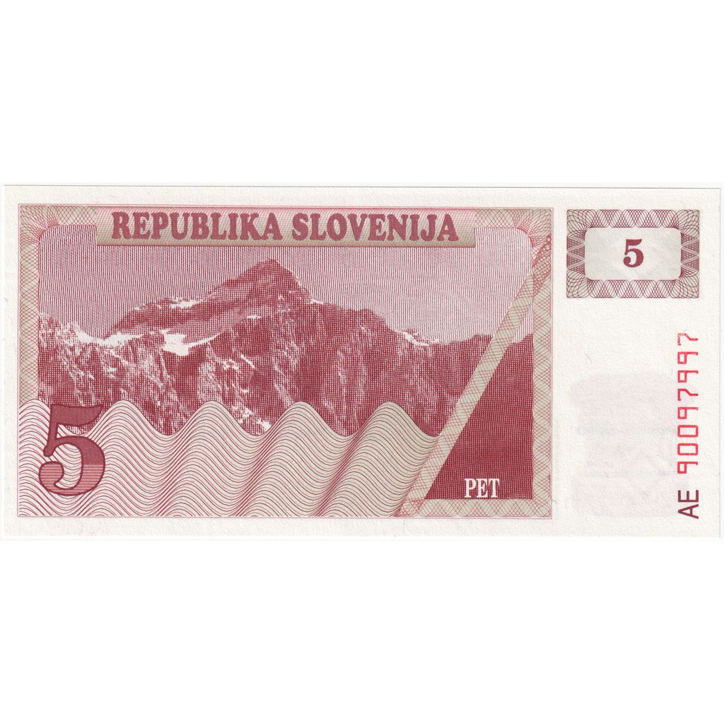 Σλοβενία, 
  
  5 (Tolarjev), 
  
  ΧΛΜ:3α