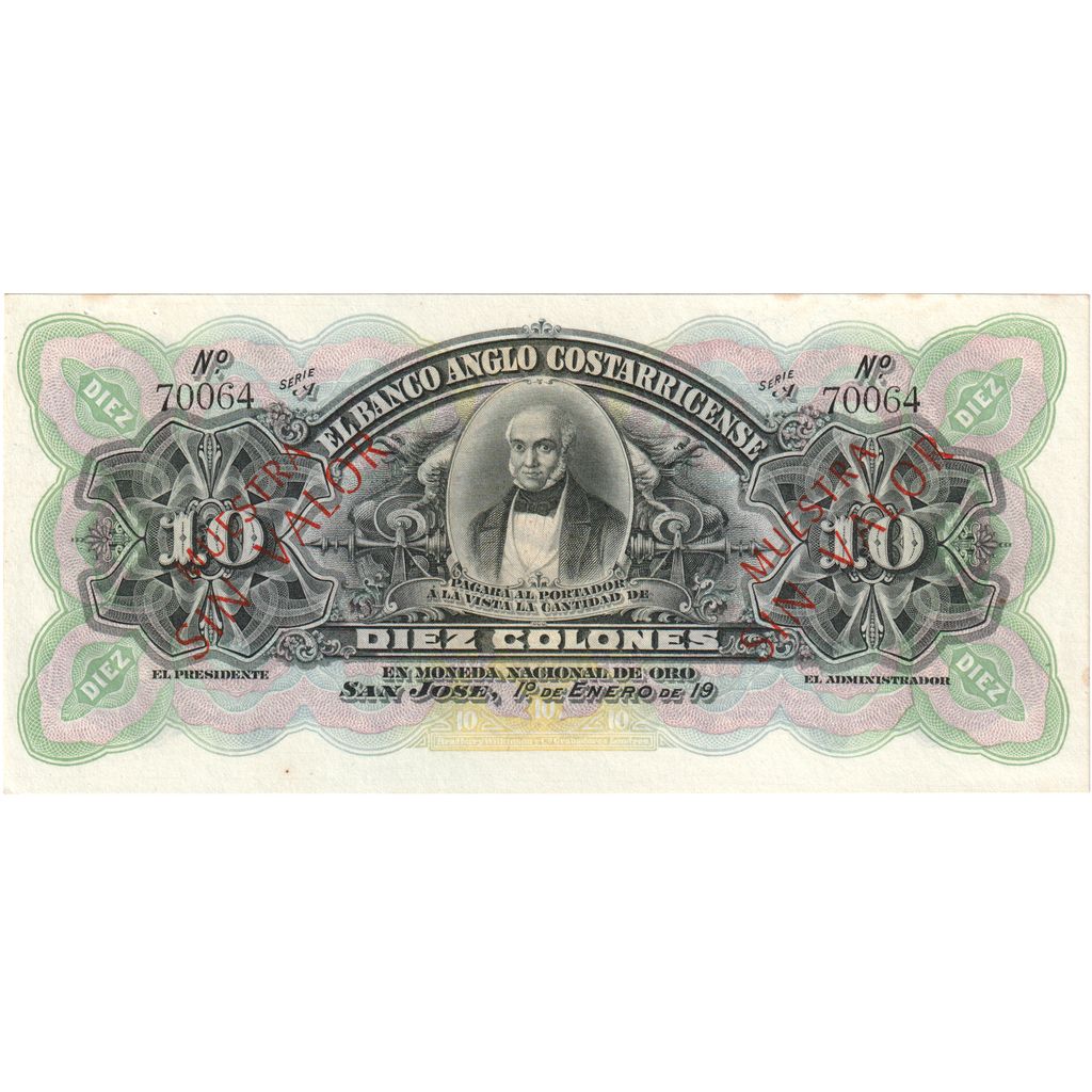 Κόστα Ρίκα, 
  
  10 Colones, 
  
  1903-01-01