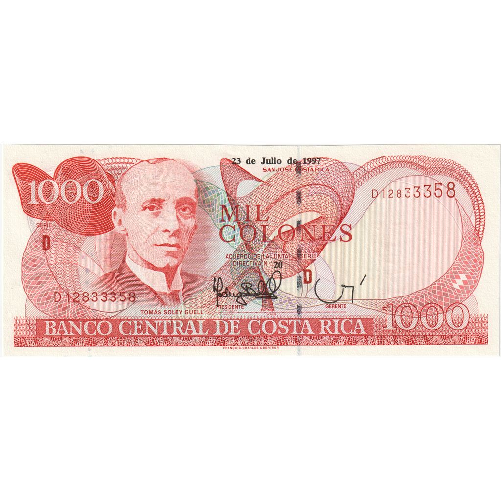 Κόστα Ρίκα, 
  
  1000 Colones, 
  
  1997