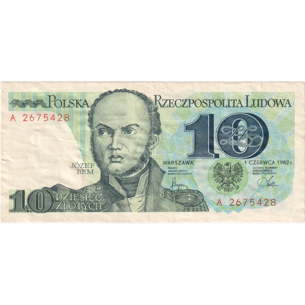 Πολωνία, 
  
  10 Zlotych, 
  
  1982