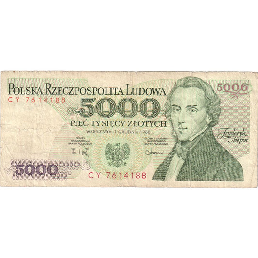 Πολωνία, 
  
  5000 Zlotych, 
  
  1988-12-01