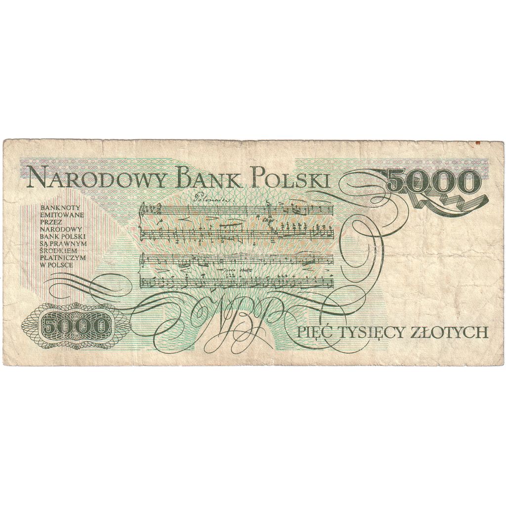 Πολωνία, 
  
  5000 Zlotych, 
  
  1988-12-01