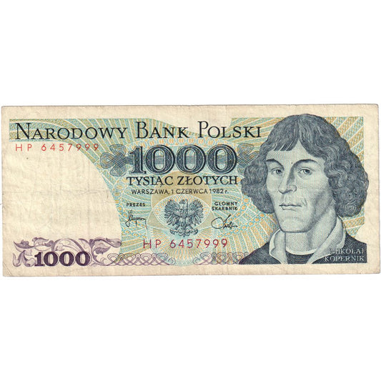 Πολωνία, 
  
  1000 Zlotych, 
  
  1982-12-01