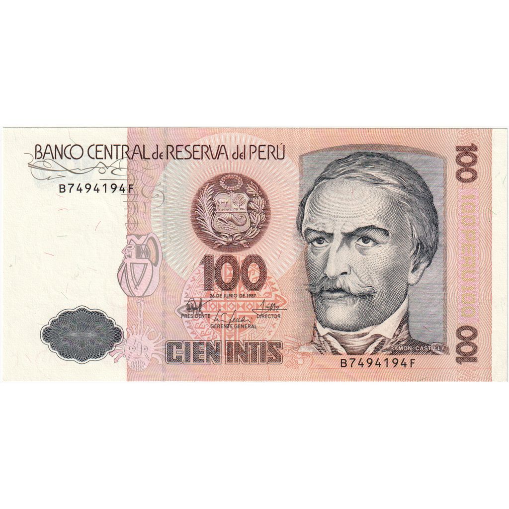 Περού, 
  
  100 Intis, 
  
  1987