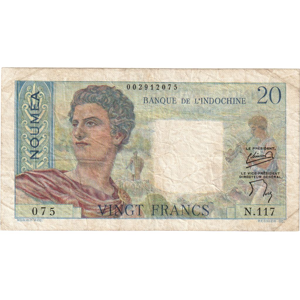 Νέα Καληδονία, 
  
  20 φράγκα, 
  
  1951-1963