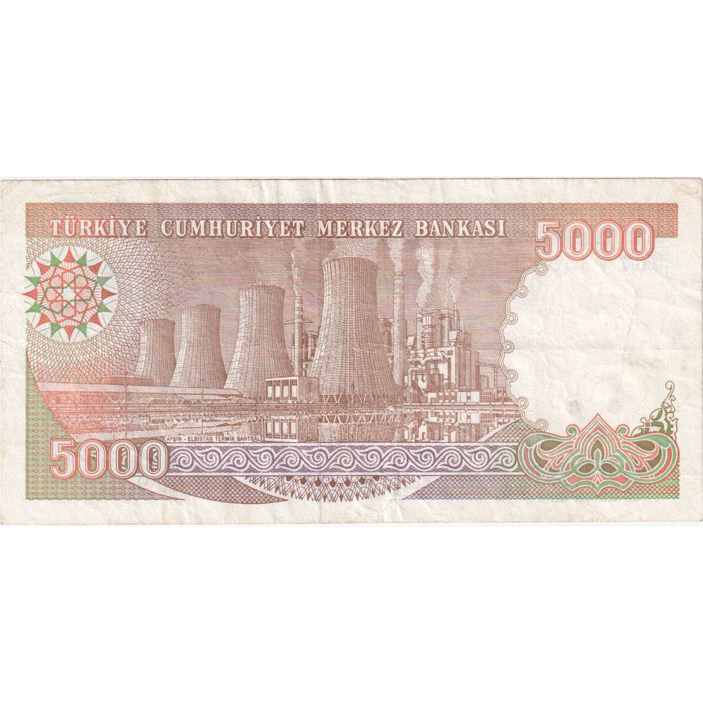 Τουρκία, 
  
  5000 λίρες, 
  
  1990