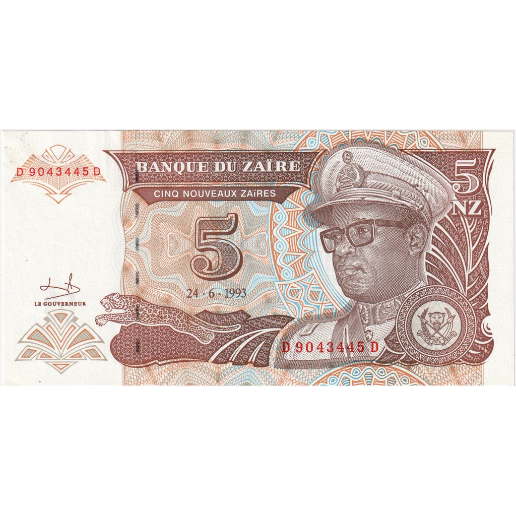 Ζαΐρ, 
  
  5 Nouveaux Zaïres, 
  
  24-06-1993