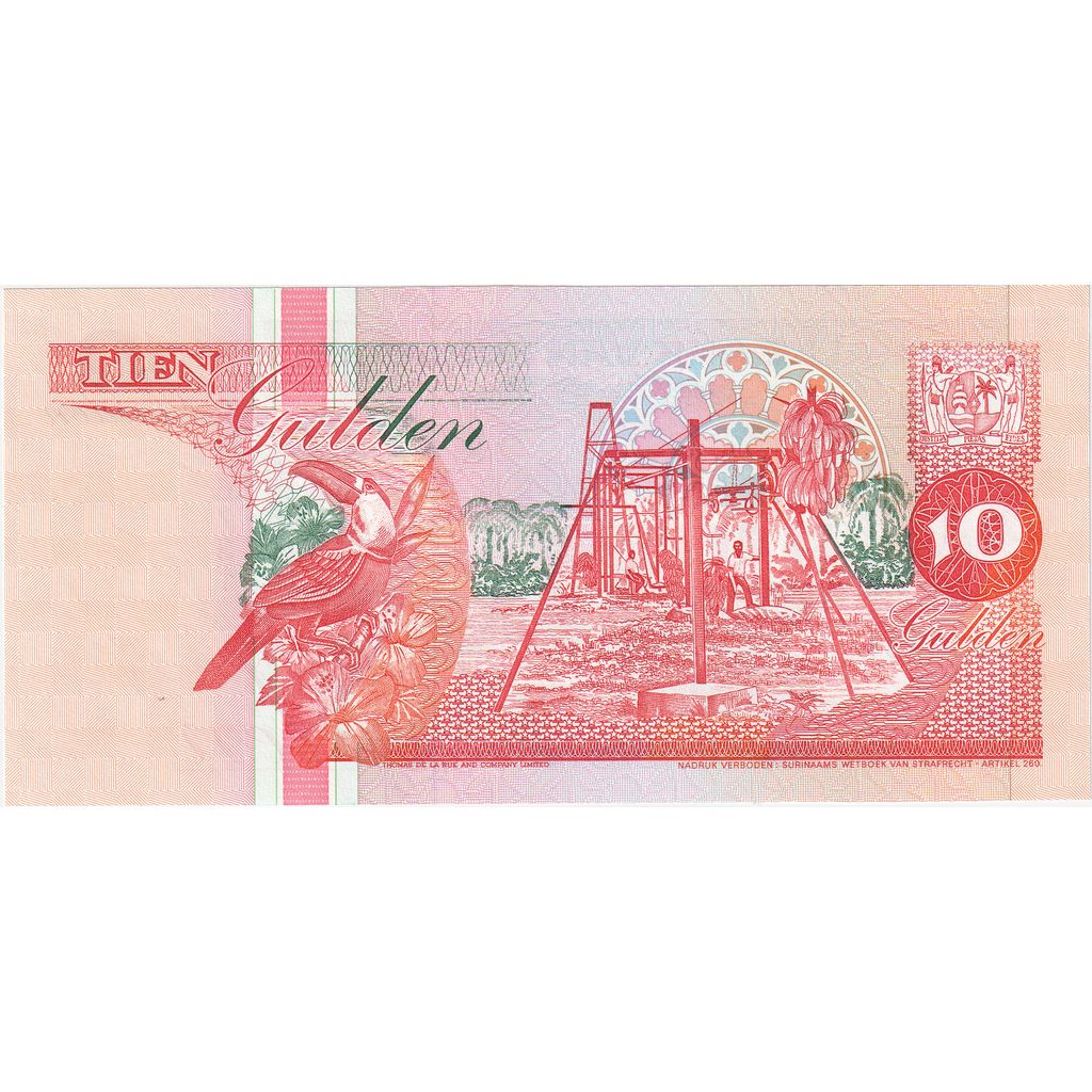 Σουρινάμ, 
  
  10 Gulden, 
  
  1998-02-10