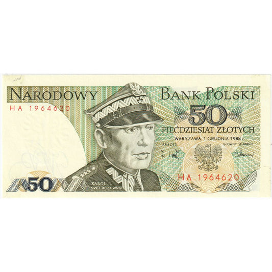 Πολωνία, 
  
  50 Zlotych, 
  
  1988-12-01