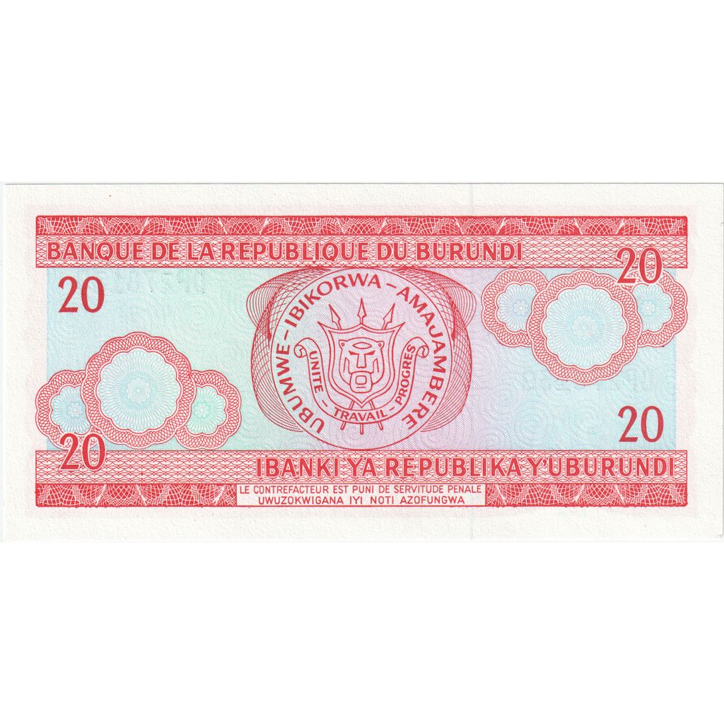 Μπουρούντι, 
  
  20 φράγκα, 
  
  2005-02-05