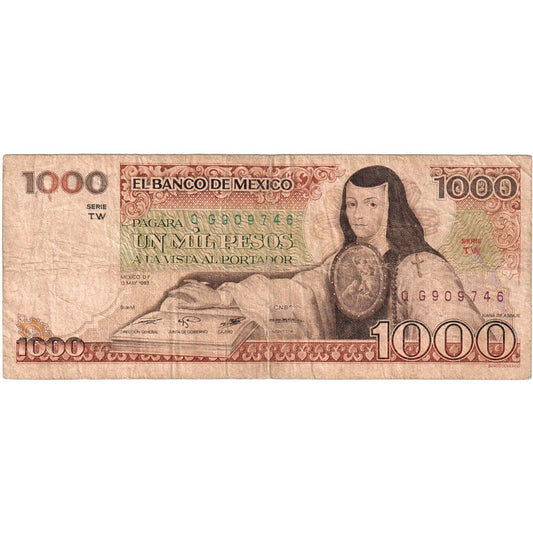 Μεξικό, 
  
  1000 πέσο, 
  
  1983-05-13