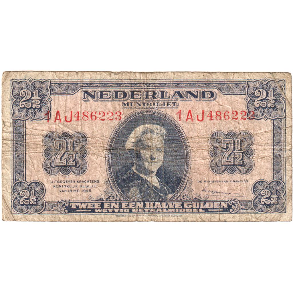 Ολλανδία, 
  
  2 1/2 Gulden, 
  
  1945-05-18