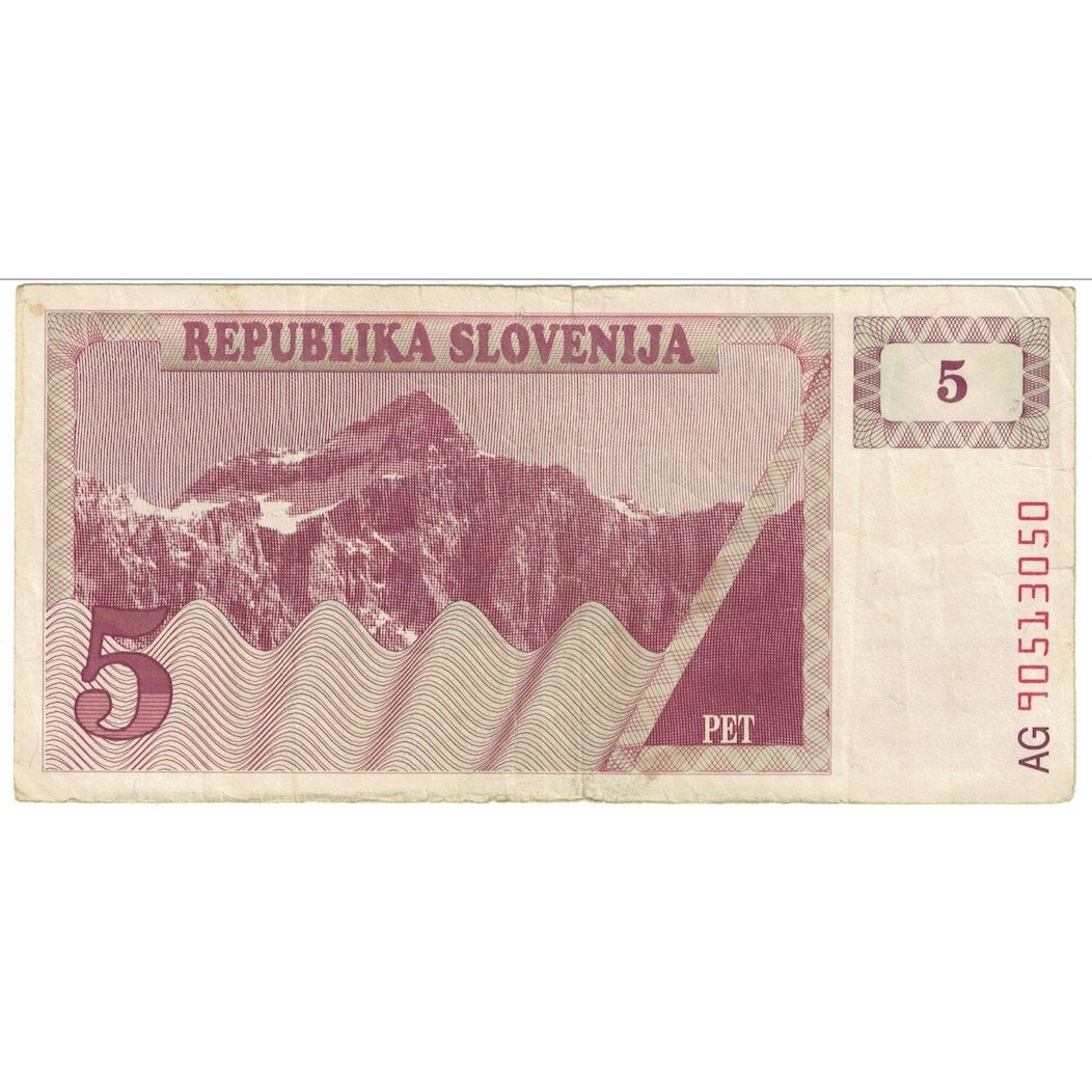 Τραπεζογραμμάτιο, 
  
  Σλοβενία, 
  
  5 (Tolarjev)