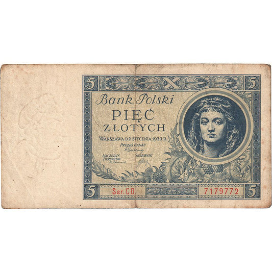 Πολωνία, 
  
  5 Zlotych, 
  
  1930