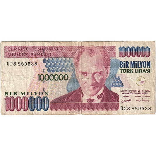 Τουρκία, 
  
  1000000 λίρες, 
  
  1970-10-14